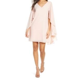 NWT Vince Camuto Blush georgette chiffon Cape Back flowy Shift dress 8